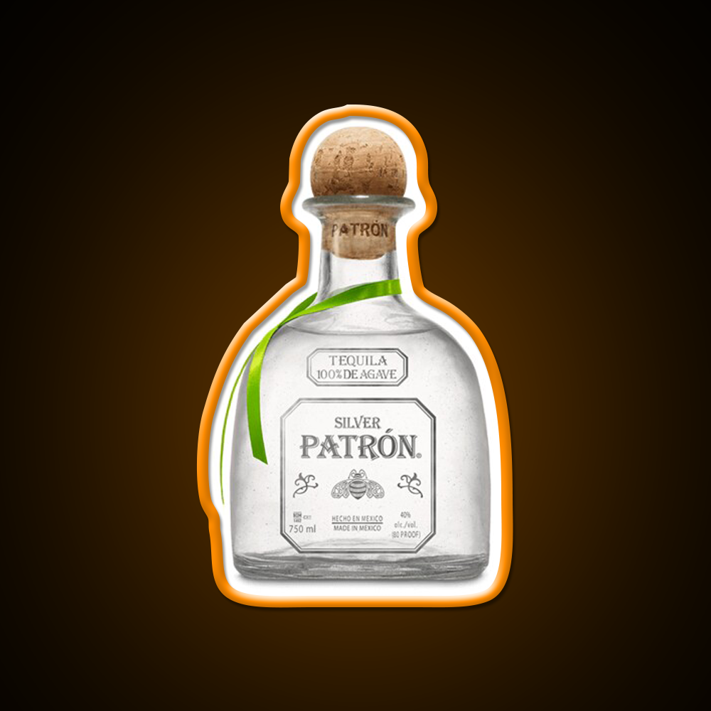 Silver Patron Bottle Beer Bar Decor Led Neon Sign Rgb Color