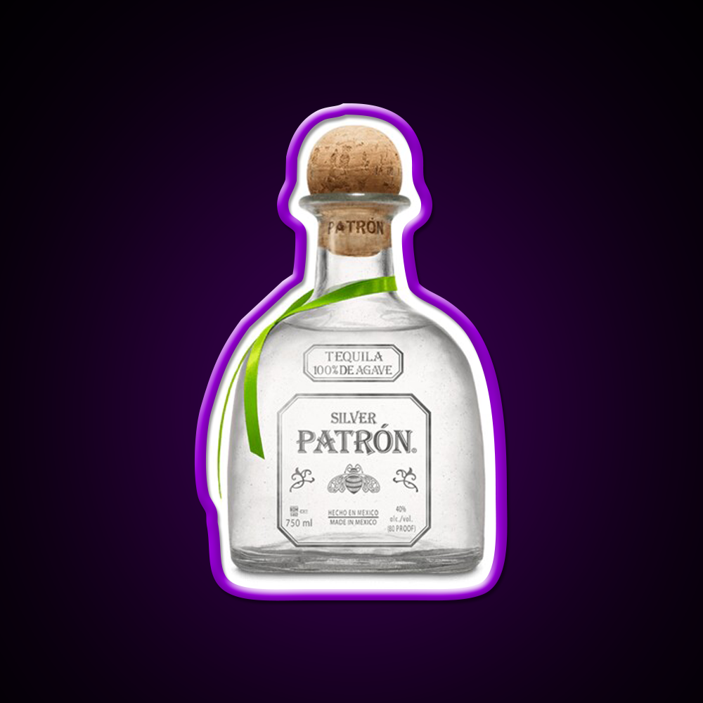 Silver Patron Bottle Beer Bar Decor Led Neon Sign Rgb Color - LED neon sign view 9