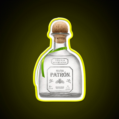 Silver Patron Bottle Beer Bar Decor Led Neon Sign Rgb Color - Custom LED neon sign front view