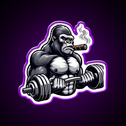 Silverback Gorilla Curling With Styleart Gym Fitness Led Neon Sign Rgb Color - LED neon sign view 9