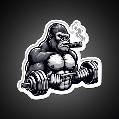 Silverback Gorilla Curling With Styleart Gym Fitness Led Neon Sign Rgb Color - Shineneon