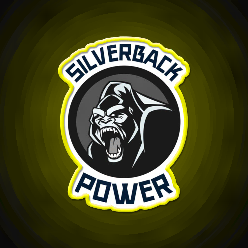 Silverback Gorilla Gym Fitness Led Neon Sign Rgb Color - Custom LED neon sign front view