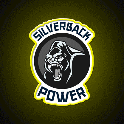 Silverback Gorilla Gym Fitness Led Neon Sign Rgb Color - Custom LED neon sign front view