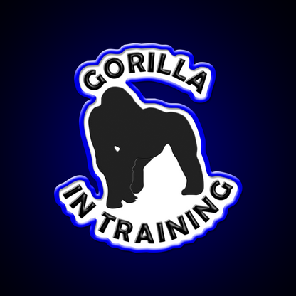 Silverback Gorilla In Training Black Gorilla Gym Fitness Led Neon Sign Rgb Color - LED neon sign view 5