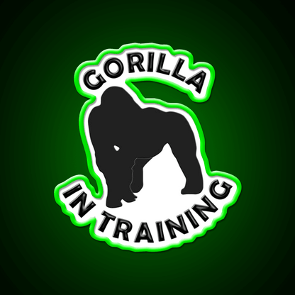 Silverback Gorilla In Training Black Gorilla Gym Fitness Led Neon Sign Rgb Color - Shineneon