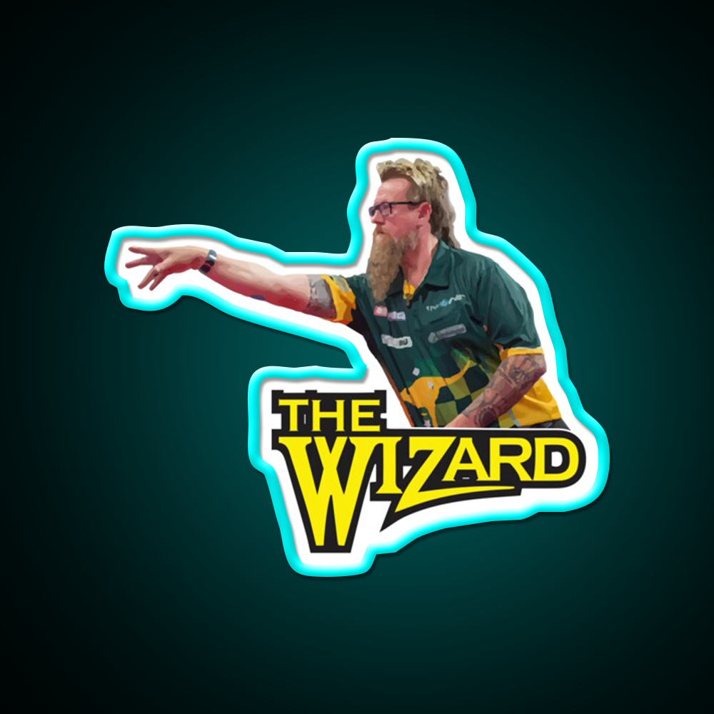 Simon Whitlock The Wizard Throwing Beer Bar Decor Led Neon Sign Rgb Color - Size and dimension reference