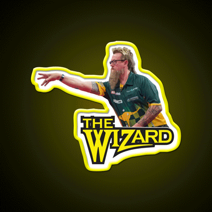 Simon Whitlock The Wizard Throwing Beer Bar Decor Led Neon Sign Rgb Color - Custom LED neon sign front view