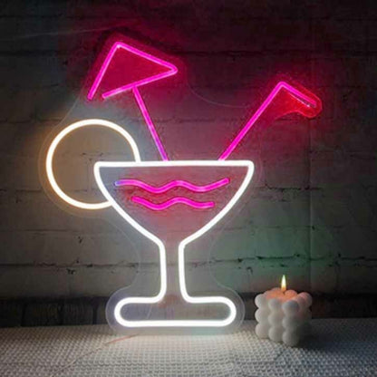 Simple Cocktail Glass Bar Led Neon Sign | Shineneon