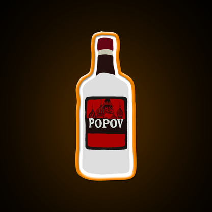 Simple Drawn Popov Russian Vodka Cocktail Bar Decor Led Neon Sign Rgb Color - LED neon sign view 6
