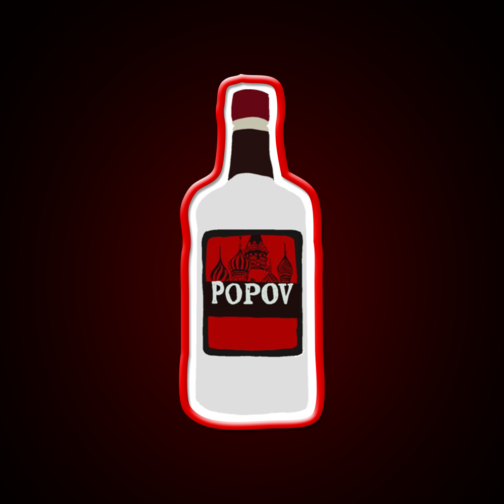 Simple Drawn Popov Russian Vodka Cocktail Bar Decor Led Neon Sign Rgb Color - LED neon sign view 10