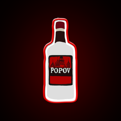 Simple Drawn Popov Russian Vodka Cocktail Bar Decor Led Neon Sign Rgb Color - LED neon sign view 10