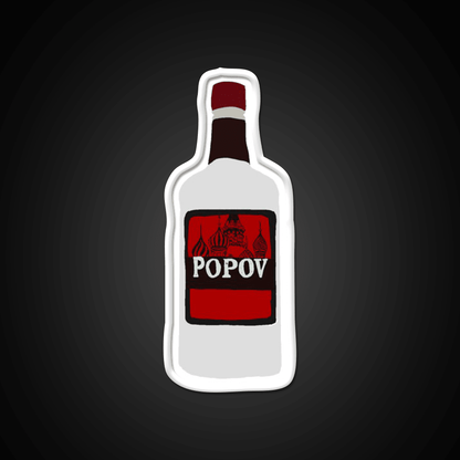 Simple Drawn Popov Russian Vodka Cocktail Bar Decor Led Neon Sign Rgb Color - Shineneon