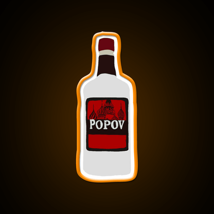 Simple Drawn Popov Russian Vodka Cocktail Bar Decor Led Neon Sign Rgb Color - Shineneon