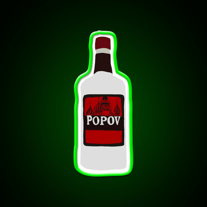 Simple Drawn Popov Russian Vodka Cocktail Bar Decor Led Neon Sign Rgb Color - Shineneon