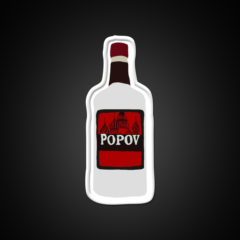 Simple Drawn Popov Russian Vodka Cocktail Bar Decor Led Neon Sign Rgb Color - LED neon sign view 11