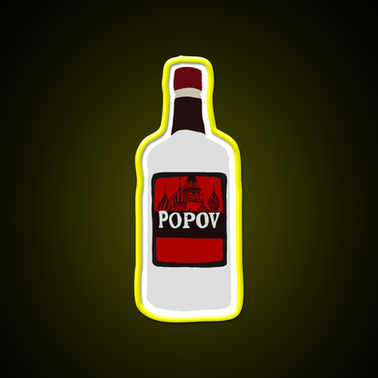 Simple Drawn Popov Russian Vodka Cocktail Bar Decor Led Neon Sign Rgb Color - LED neon sign view 7