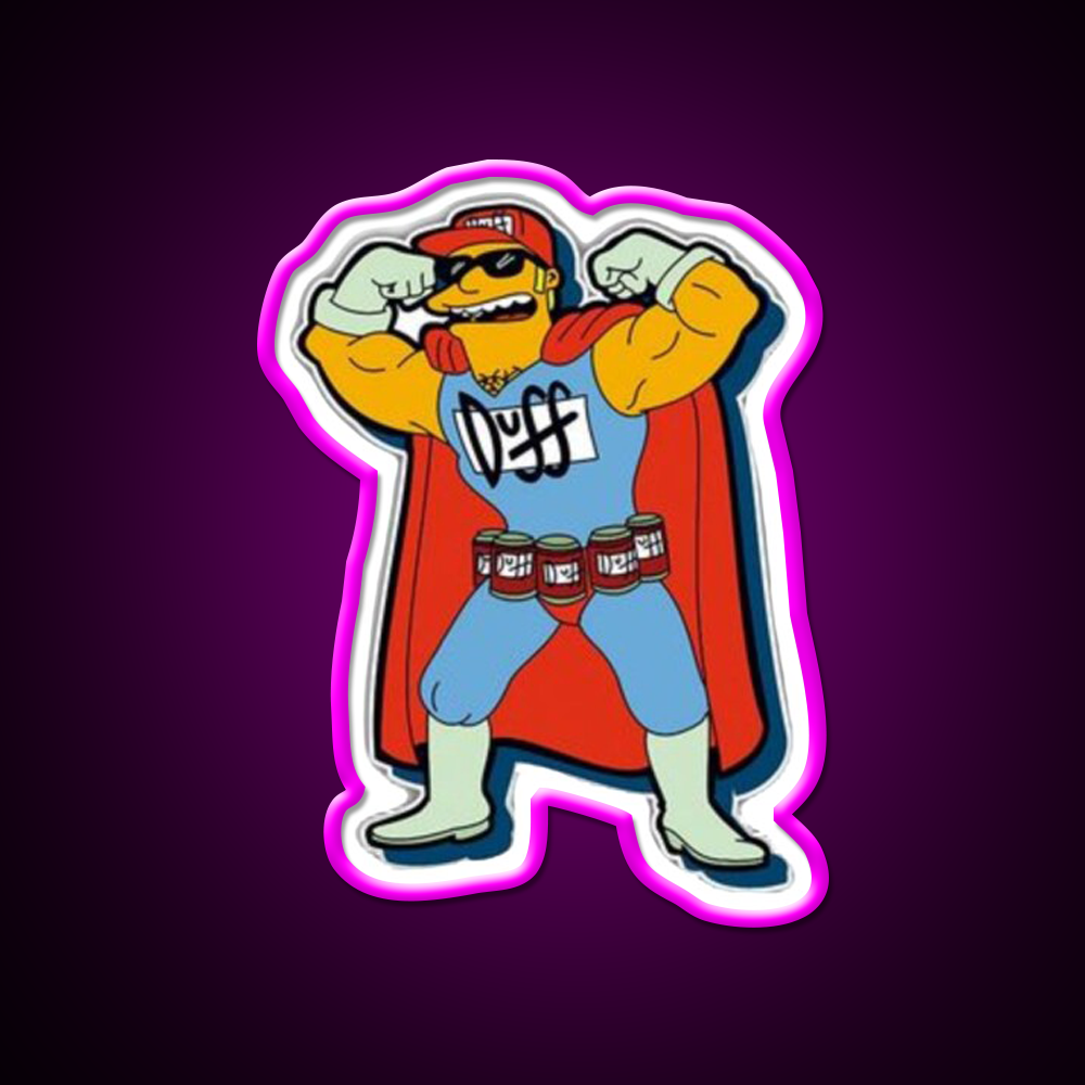 Simpsons Beer Superhero Beer Bar Decor Led Neon Sign Rgb Color - Neon sign mounted on wall in room