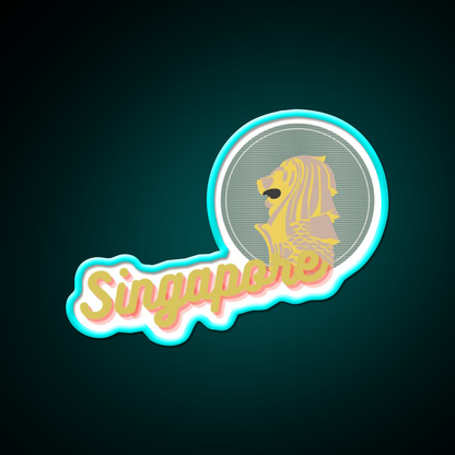 Singapore And Merlion Beer Bar Decor Led Neon Sign Rgb Color - Size and dimension reference