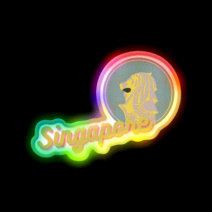Singapore And Merlion Beer Bar Decor Led Neon Sign Rgb Color - LED neon sign close-up detail