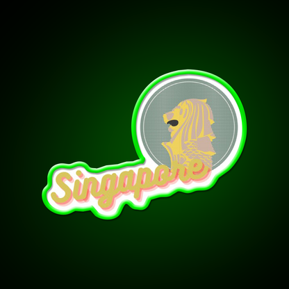 Singapore And Merlion Beer Bar Decor Led Neon Sign Rgb Color