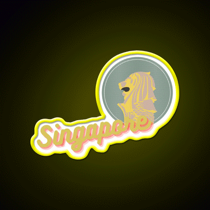 Singapore And Merlion Beer Bar Decor Led Neon Sign Rgb Color - Custom LED neon sign front view