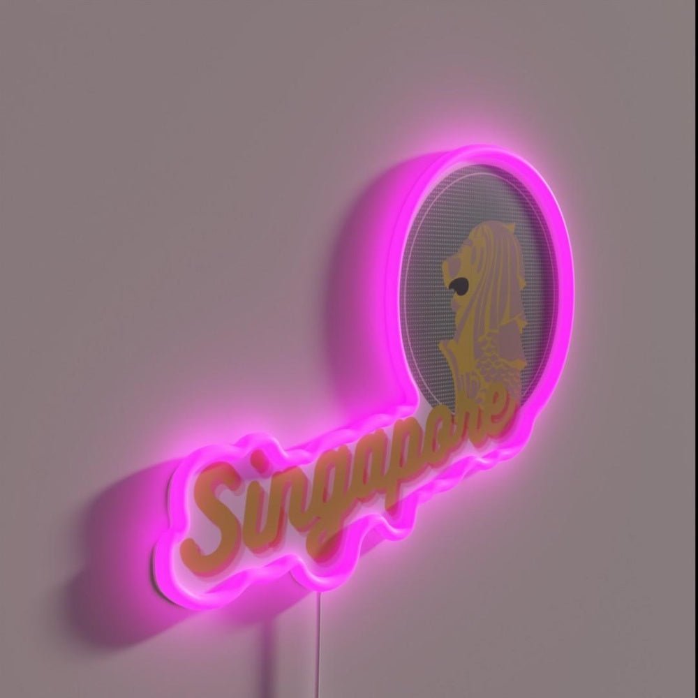 Singapore And Merlion Rgb Led Neon Sign - Shineneon