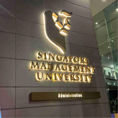 Singapore Management University With Logo 3D Backlit Channel Letters Led Light Sign - Shineneon