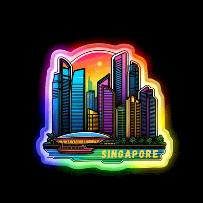 Singapore Retro Asian Cultural Led Neon Sign Rgb Color - LED neon sign close-up detail