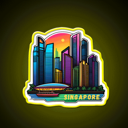 Singapore Retro Asian Cultural Led Neon Sign Rgb Color - Custom LED neon sign front view