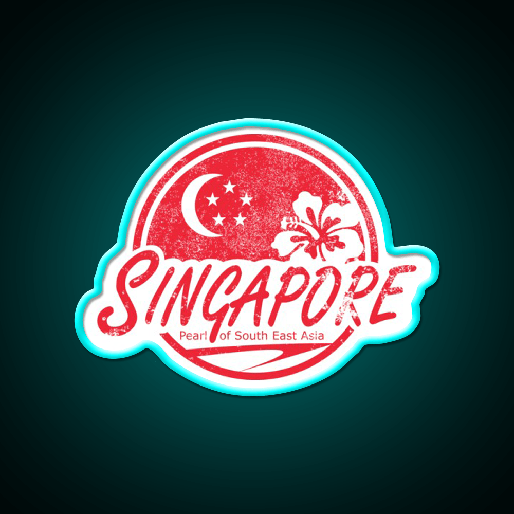 Singapore Vintage Travel Distressed Cocktail Bar Decor Led Neon Sign Rgb Color - Shineneon