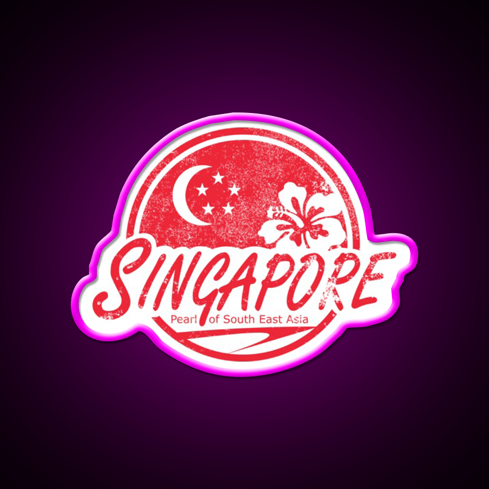 Singapore Vintage Travel Distressed Cocktail Bar Decor Led Neon Sign Rgb Color - Shineneon