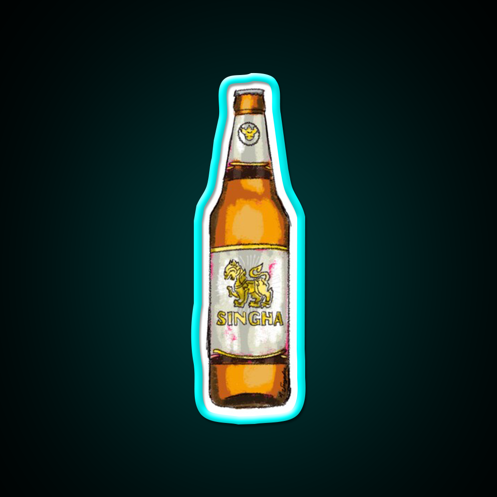 Singha Beer Thai Beer Thailand Beer Bar Decor Led Neon Sign Rgb Color - Size and dimension reference