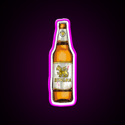 Singha Beer Thai Beer Thailand Beer Bar Decor Led Neon Sign Rgb Color - Neon sign mounted on wall in room