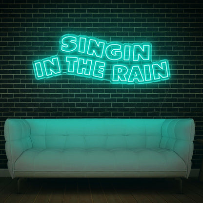 Singing In The Rain Retro Yellow Led Neon Sign For Artistic Indoor Wall Decor | Shineneon