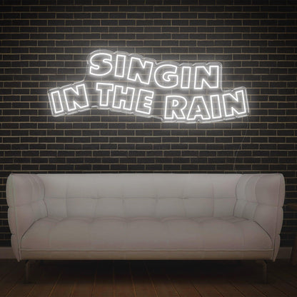Singing In The Rain Retro Yellow Led Neon Sign For Artistic Indoor Wall Decor | Shineneon