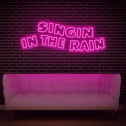 Singing In The Rain Retro Yellow Led Neon Sign For Artistic Indoor Wall Decor | Shineneon