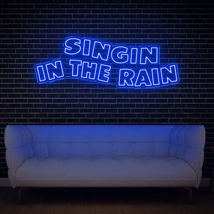Singing In The Rain Retro Yellow Led Neon Sign For Artistic Indoor Wall Decor | Shineneon