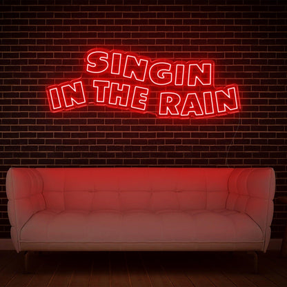 Singing In The Rain Retro Yellow Led Neon Sign For Artistic Indoor Wall Decor | Shineneon