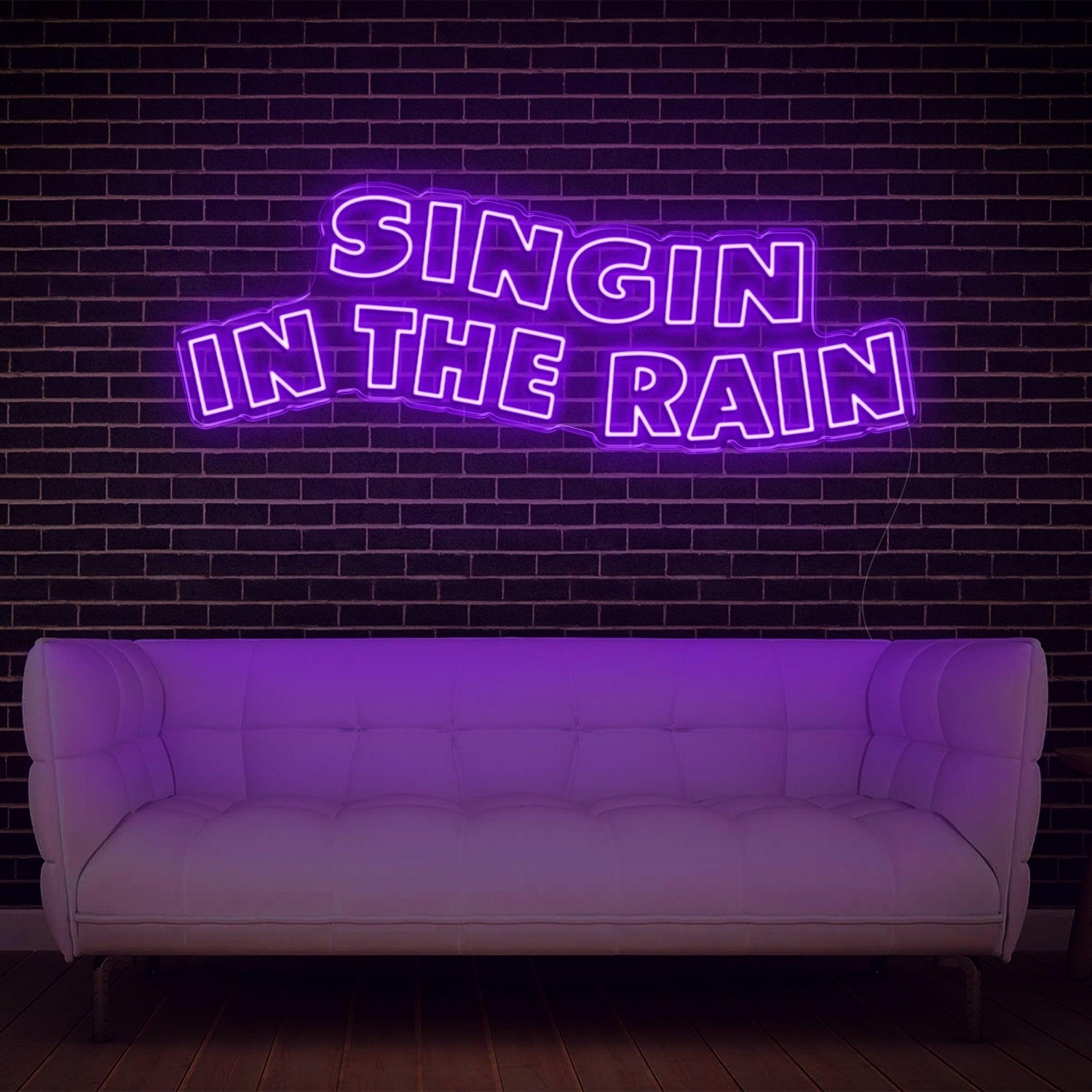Singing In The Rain Retro Yellow Led Neon Sign For Artistic Indoor Wall Decor | Shineneon