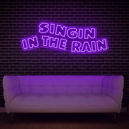 Singing In The Rain Retro Yellow Led Neon Sign For Artistic Indoor Wall Decor | Shineneon