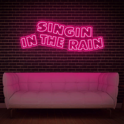 Singing In The Rain Retro Yellow Led Neon Sign For Artistic Indoor Wall Decor | Shineneon
