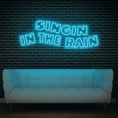 Singing In The Rain Retro Yellow Led Neon Sign For Artistic Indoor Wall Decor | Shineneon