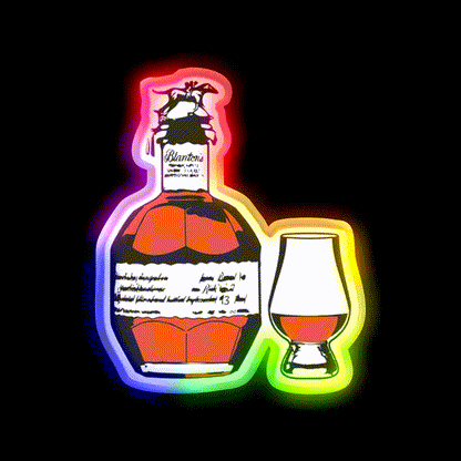 Single Barrel Bourbon Whiskey Drink Bar Led Neon Sign Rgb Color