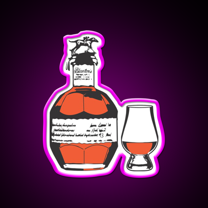 Single Barrel Bourbon Whiskey Drink Bar Led Neon Sign Rgb Color