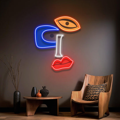 Single Face Element Multicolor Uv Printed Led Neon Sign For Home Art Studio Cafe Bar | Shineneon