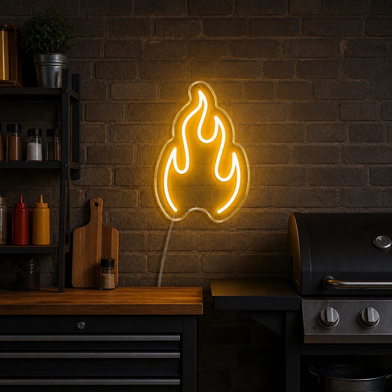 Single Flame Outline Vintage LED Neon Sign - Shineneon