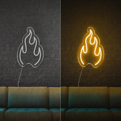 Single Flame Outline Vintage LED Neon Sign - Shineneon