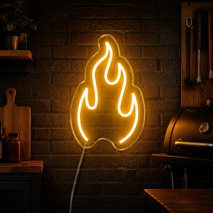 Single Flame Outline Vintage LED Neon Sign - Shineneon