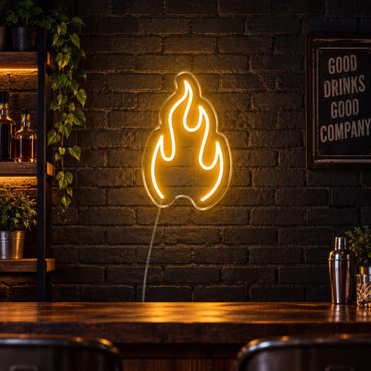 Single Flame Outline Vintage LED Neon Sign Garage Neon Sign - Shineneon