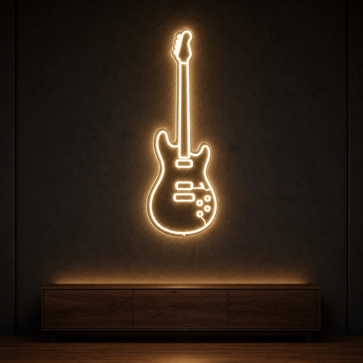 Single Line Electric Guitar LED Neon Sign Garage Man Cave Neon Sign high-converting product image